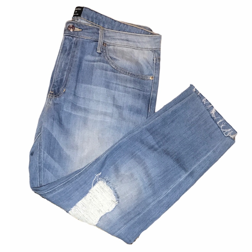 Just Black Wide Leg Jeans with Holes in Sz.31